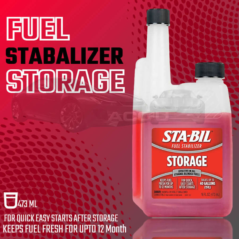 STA-BIL Stabil Petrol Fuel Stabilizer Car Fuel System Storage Treatment 473ml Bottle +Caps