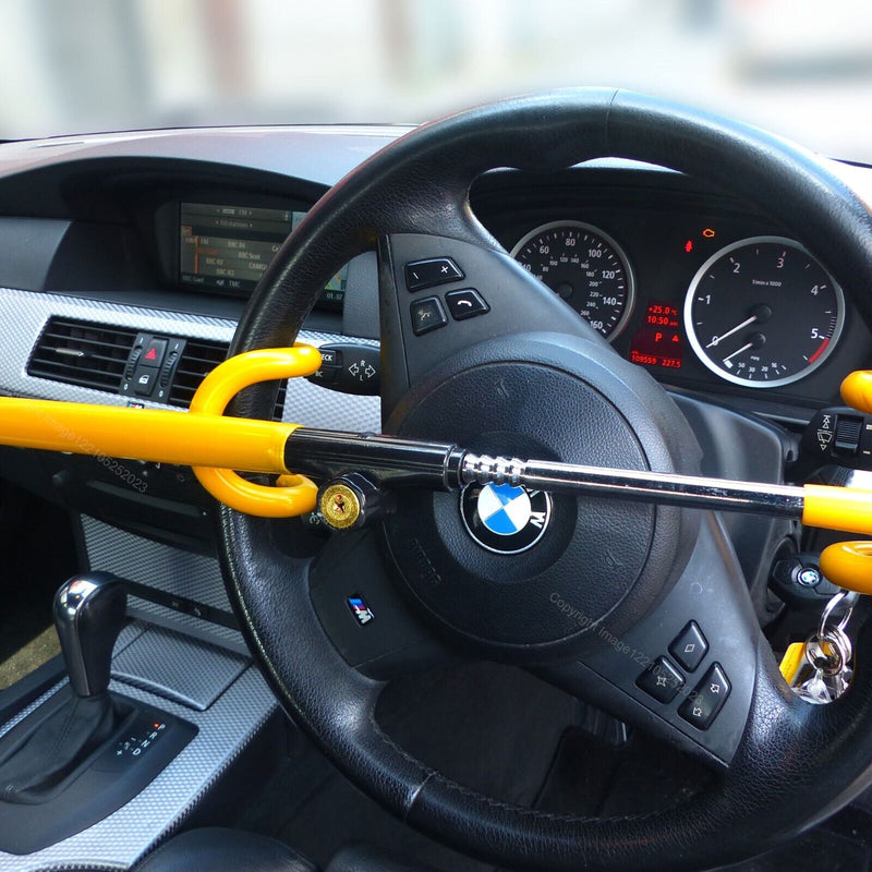 For BMW Car Double Claw Anti Theft Strong High Security Steering Wheel Lock +Caps