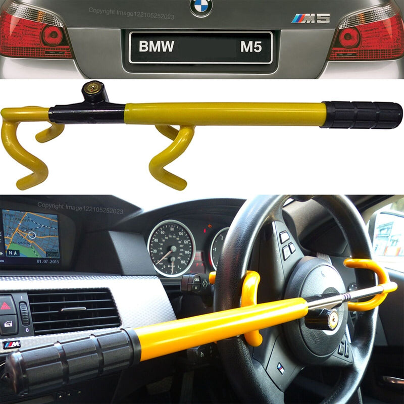 For BMW Car Double Claw Anti Theft Strong High Security Steering Wheel Lock +Caps