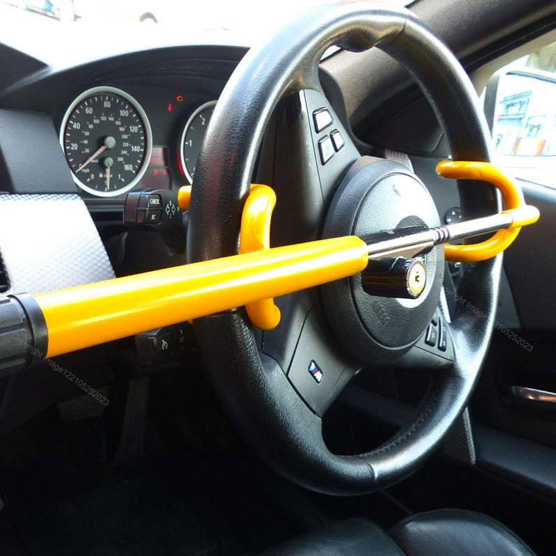 For BMW Car Double Claw Anti Theft Strong High Security Steering Wheel Lock +Caps