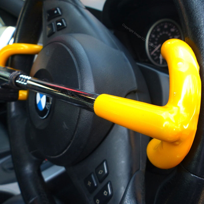 For BMW Car Double Claw Anti Theft Strong High Security Steering Wheel Lock +Caps