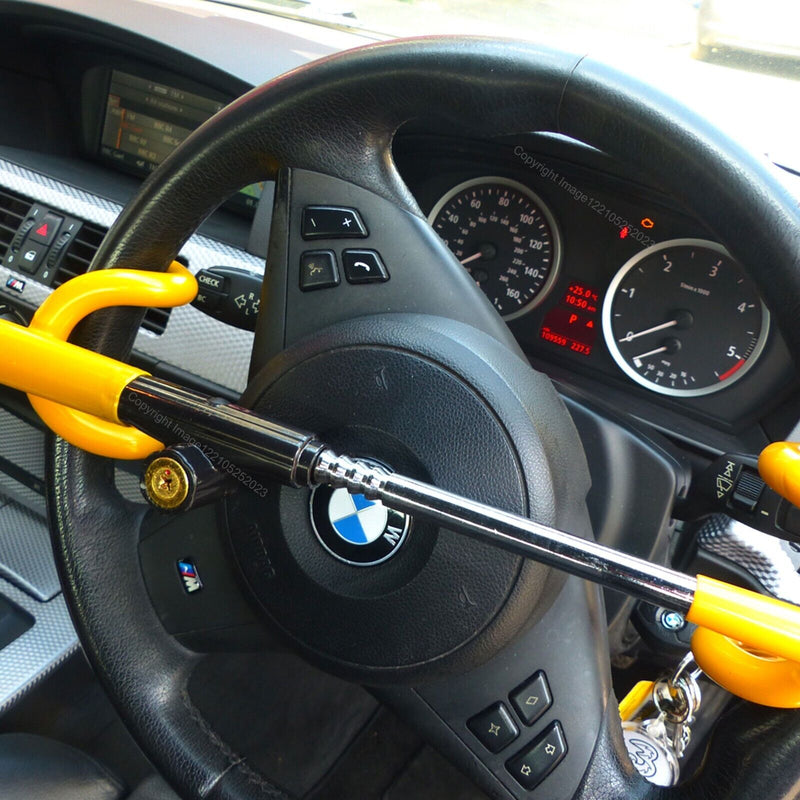 For BMW Car Double Claw Anti Theft Strong High Security Steering Wheel Lock +Caps