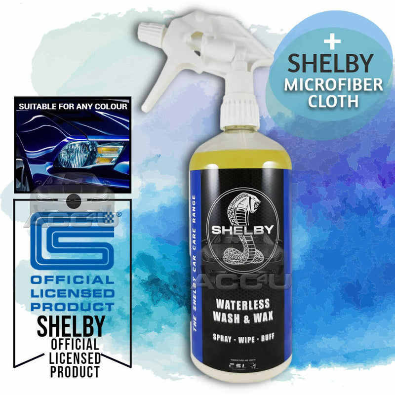 Shelby Car Waterless Wash & Wax 1L Spray On Wipe Off With Carnauba Wax