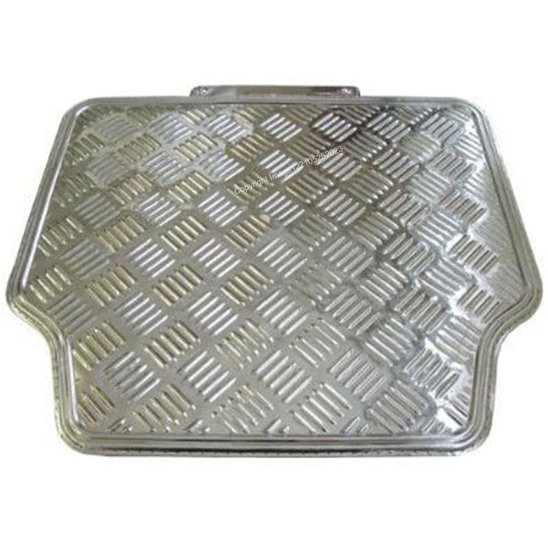 Shiny Silver Chrome Look Checker Style Effect Car Rubber Floor Mats Set of 4 +Caps