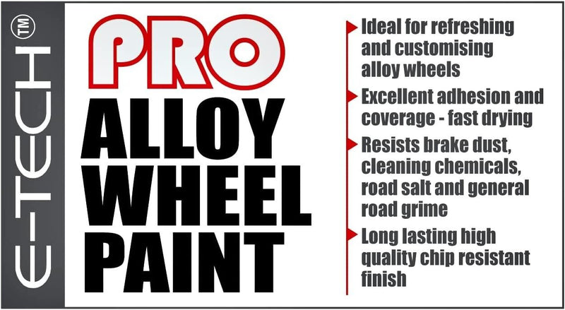 E-Tech PRO 701 Chromium Bright Silver Car Alloy Wheel Wheels Spray Paint Can +Caps