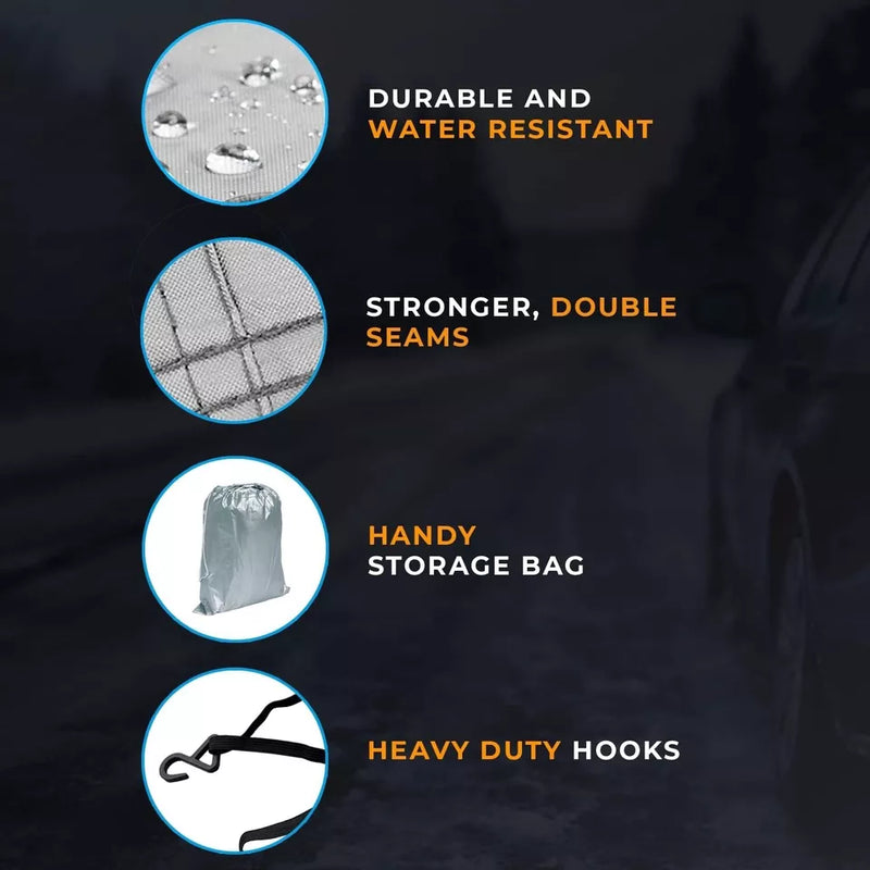 Simply Rain UV Sun Frost Resistant Fully Breathable Car Top Cover CTC3 +Caps