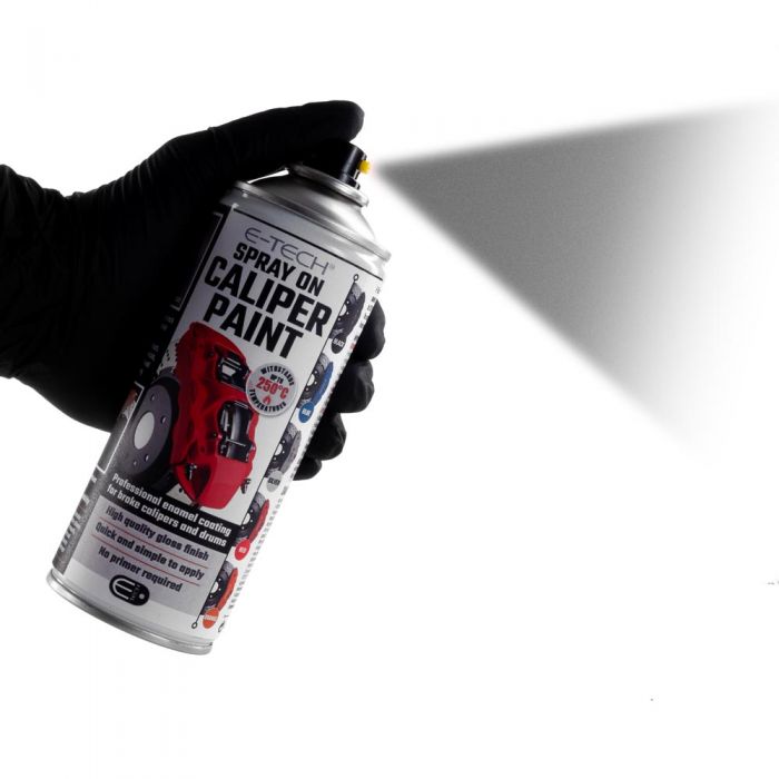 2x E-Tech Silver Brake Caliper Spray Paint Enamel Coating Aerosol Can 400mL + Caps