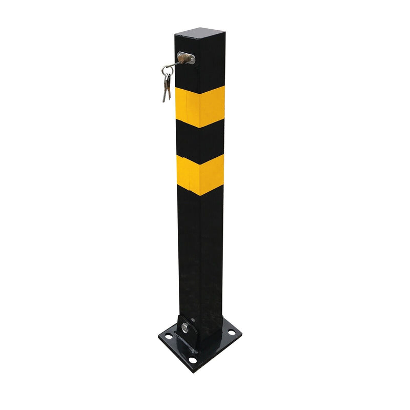 Square Reflective Folding Reserved Private Parking Bollard Security Post + Caps
