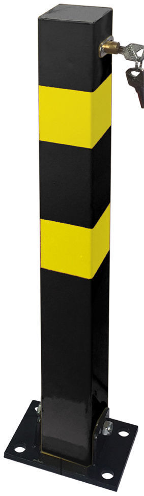 Square Reflective Folding Reserved Private Parking Bollard Security Post + Caps