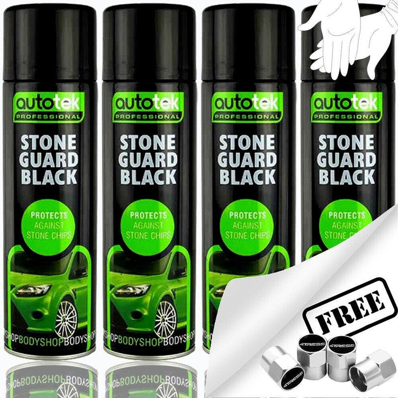 Autotek Stone Guard Black Spray Paint 4 cans