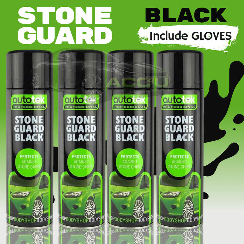 4 x Autotek STONE GUARD BLACK Spray Paint Car Body Chip Protection Bodyshop+G+C✅