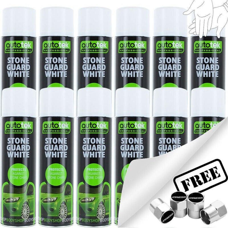 Autotak Stone Guard White Spray Paint 12 Cans