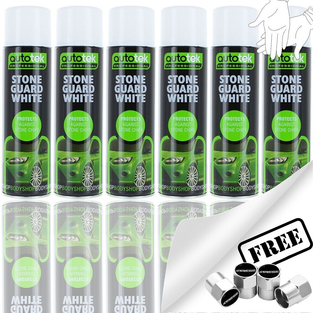 Autotek Stone Guard White Spray Paint 6 cans