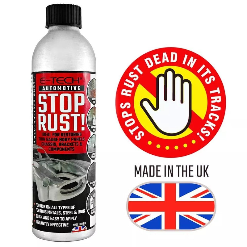 2x E-Tech Stop Rust Treatment for Metal 250mL Car Restoration Rust Protection +Caps