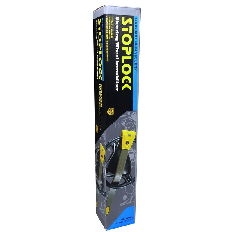 StopLock Original Robust High Security Flashing LED Car Steering Wheel Lock Immobiliser +Caps