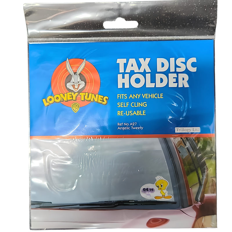 Vintage Looney Tunes Angelic Tweety Tax Disc Holder Self Cling Permit Holder 1998
