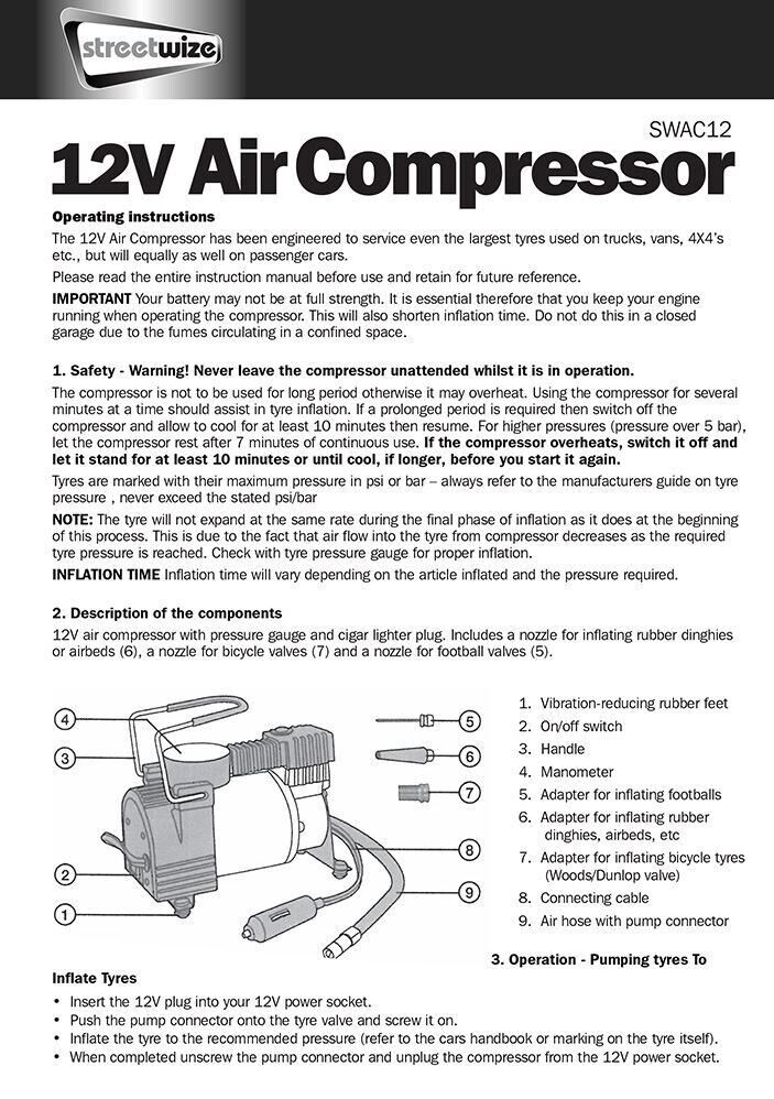 12v 150 PSI Heavy Duty Rapid Car 4x4 Tyre Air Compressor Inflator Pump +Caps