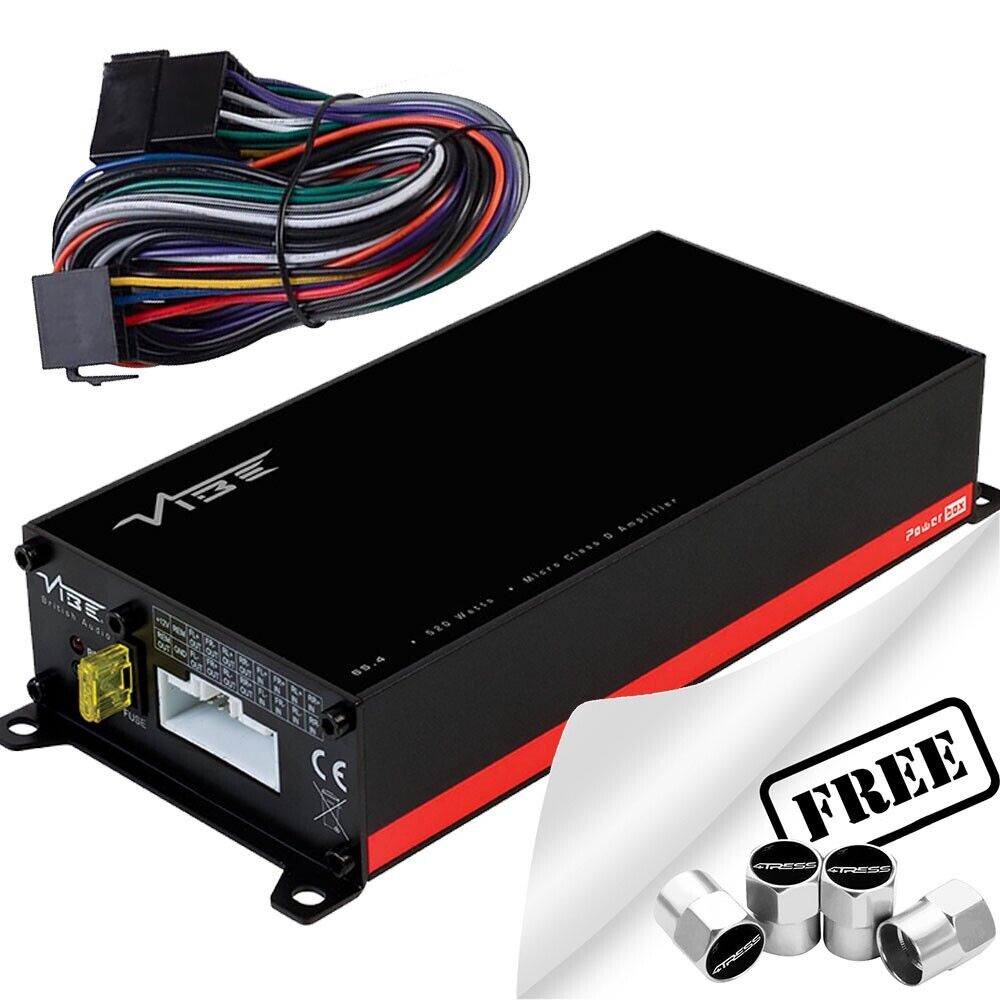 Vibe Powerbox 65.4M 520w Micro Mini Class D 4 Channel Car Bass Amp Amplifier +Caps