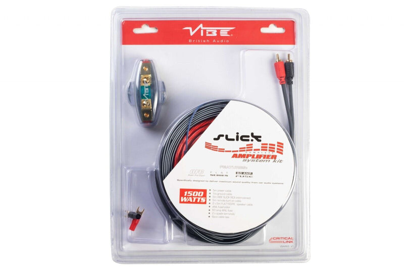 Vibe Audio Slick 8 Awg Gauge 1500 Watts System 12v Car Amp Amplifier Wiring Kit +Caps