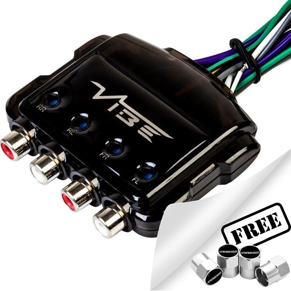 Vibe LOC4-V5 12v Car 4 Channel Speaker Wire To 4 Low Level RCA Output Line Convertor +Caps