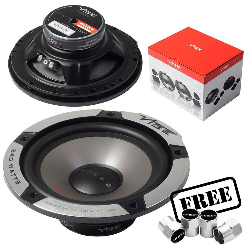 Vibe Car Door Component Speakers Set 480w 6.5" 165mm Tweeters PULSE6C-V0 +Caps