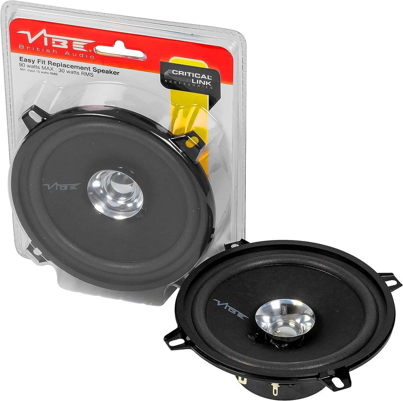 Vibe DB5 High Performance 5.25" inch Car Door Dashboard Coaxial Replacement Speakers Set +Caps