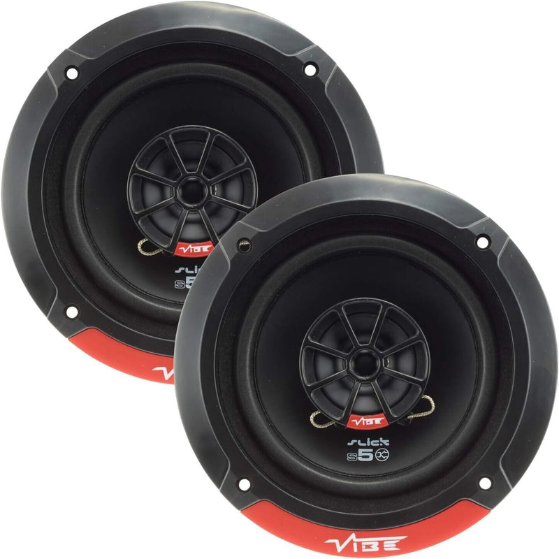 Vibe SLICK5 V7 Slick Series 2 5.25" inch 420w Car Van Door Shelf Coaxial Speakers Set +Caps