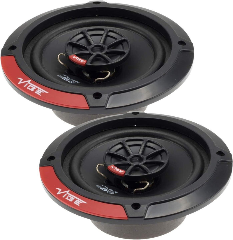 Vibe SLICK5 V7 Slick Series 2 5.25" inch 420w Car Van Door Shelf Coaxial Speakers Set +Caps