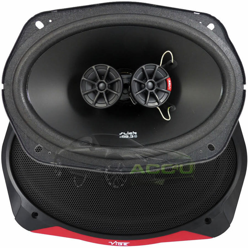 Vibe SLICK69.3 V7 Slick Series 2 6x9" inch 960w 3-Way Car Parcel Shelf Coaxial Speakers Set +Caps