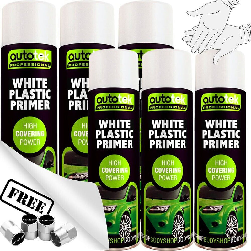White Plastic Primer Spray Paint 6 Cans