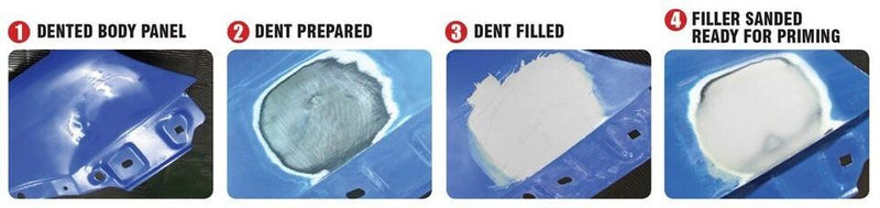 2x E-Tech Car Anti Rust Dent Gouge Scratch Repair Advanced Body Filler + Caps