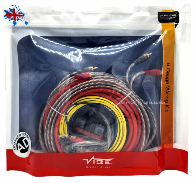 Vibe Audio Car Amplifier 8 AWG Gauge Wiring Kit 2000w Amp System + Caps