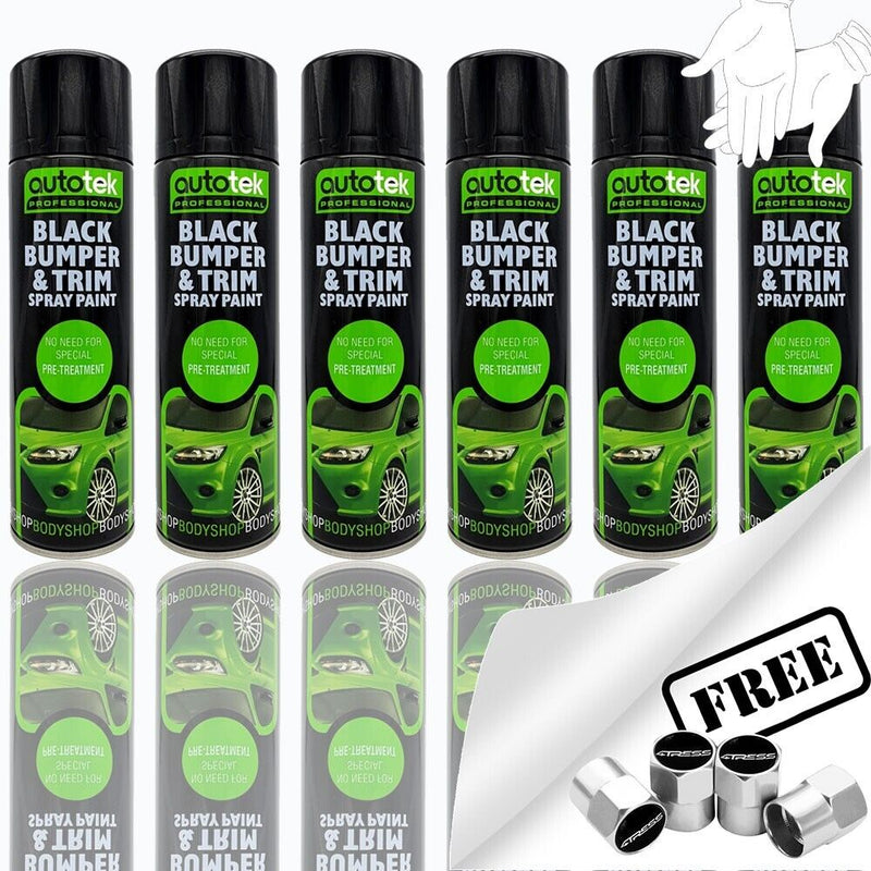 Autotek Black Bumper & Trim Spray Paint 6 cans