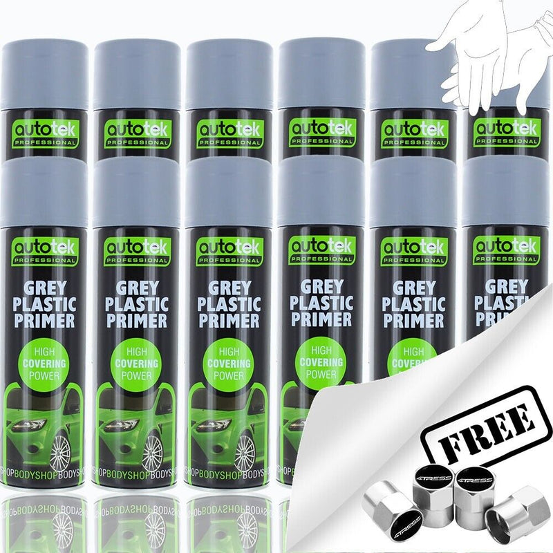 Autotek Grey Plastic Primer Spray Paint 12 Cans