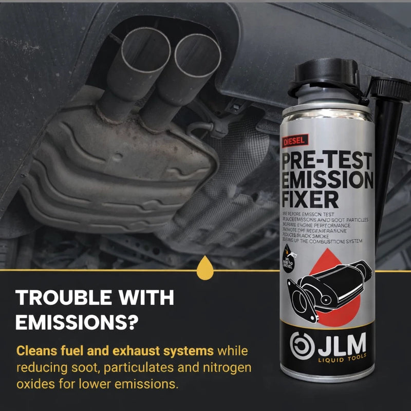 JLM Diesel Car Exhaust Pre-Test Emission Reducer Fixer DPF Soot Cleaner + Caps