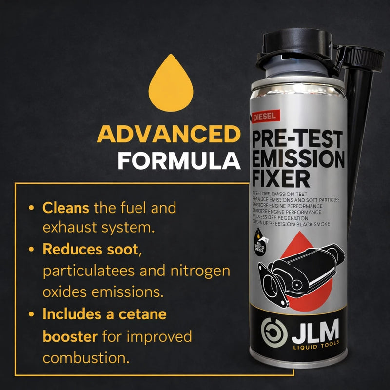 JLM Diesel Car Exhaust Pre-Test Emission Reducer Fixer DPF Soot Cleaner + Caps