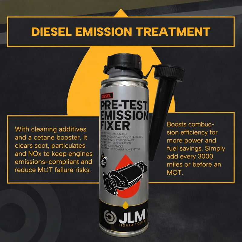 JLM Diesel Car Exhaust Pre-Test Emission Reducer Fixer DPF Soot Cleaner + Caps