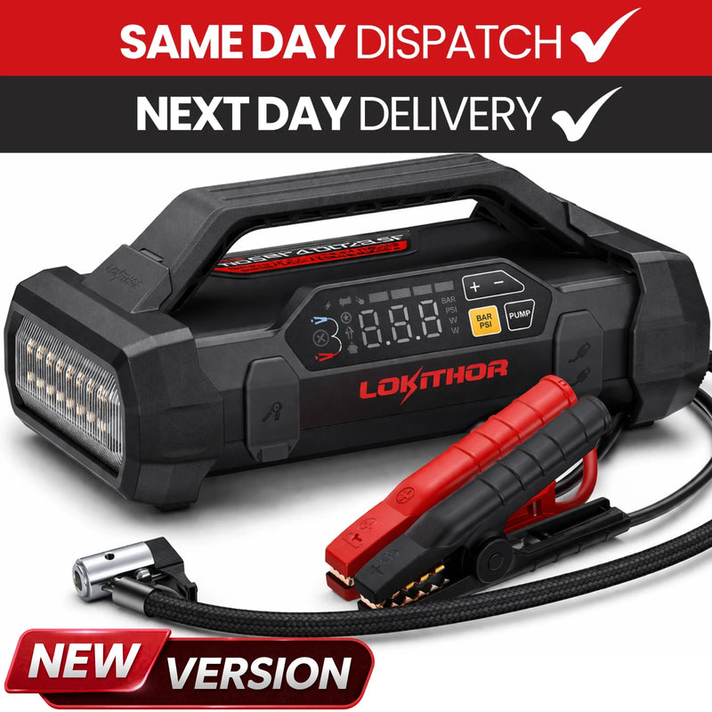 Lokithor JA302 PRO 12v 3000A Lithium Car Battery Jump Starter Tyre Air Compressor