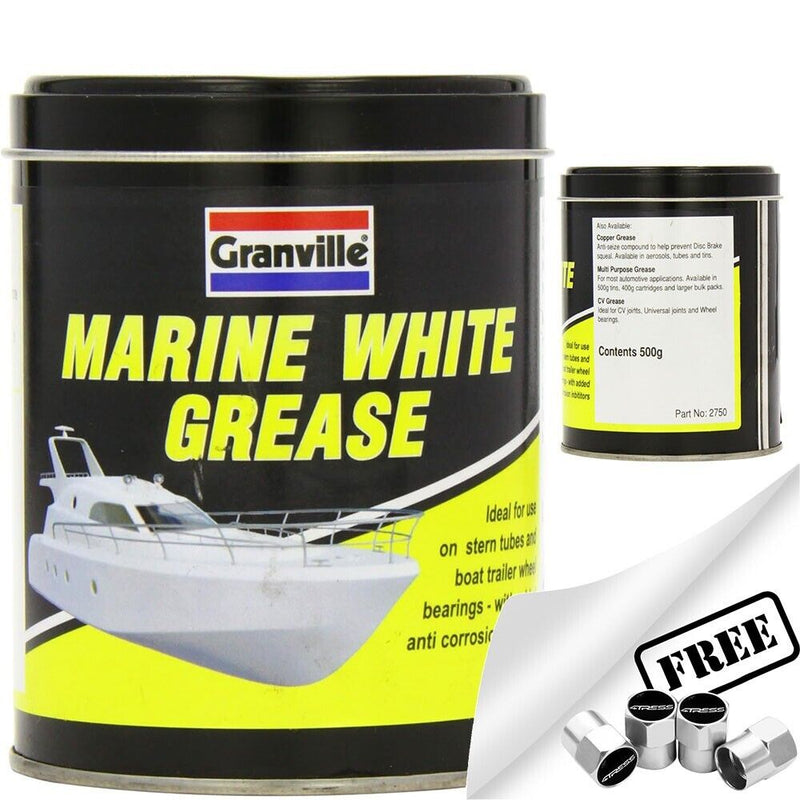 Granville MARINE WHITE Grease Boat Stern Tubes Bearings Water Repellent + Caps