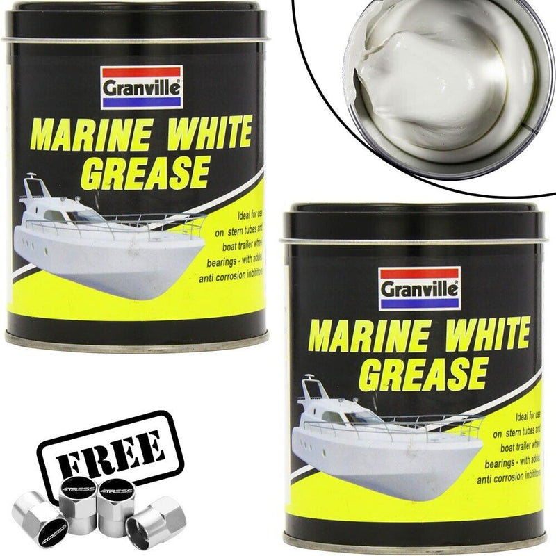 2x Granville MARINE WHITE Grease Boat Stern Tubes Bearings Water Repellent + Caps