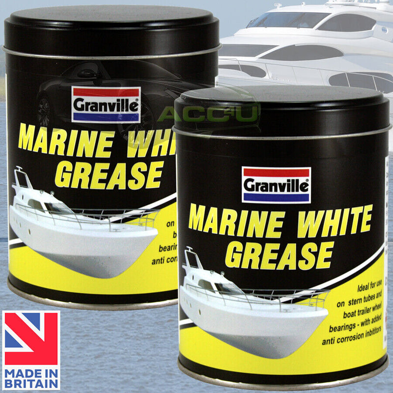 2x Granville MARINE WHITE Grease Boat Stern Tubes Bearings Water Repellent + Caps