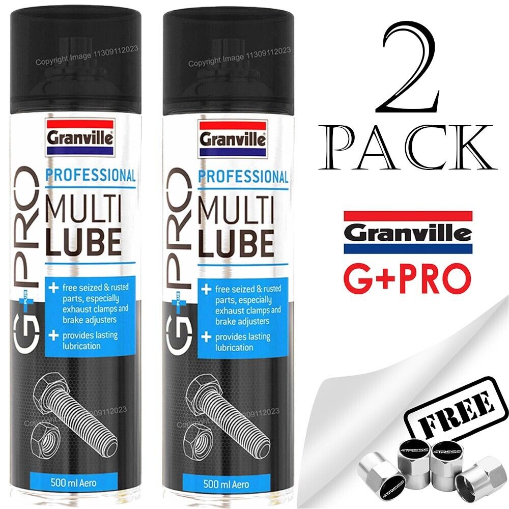 2x G+PRO Multi Lube Multi Purpose Oil Spray Lubricant Free Seized Parts + Caps