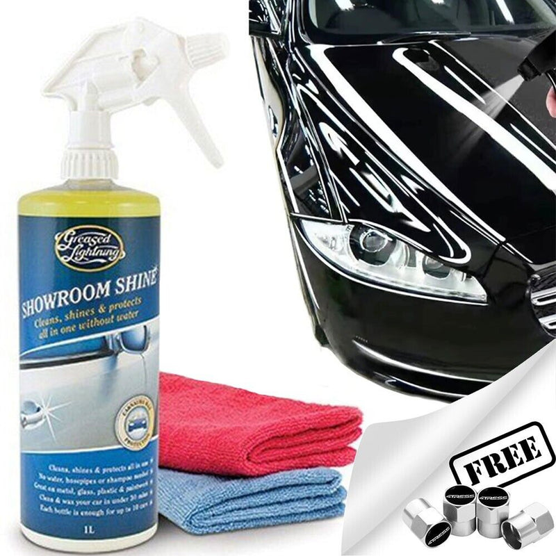 Greased Lightning Waterless Wash & Wax Car Showroom Shine Protect +2 CL +Caps