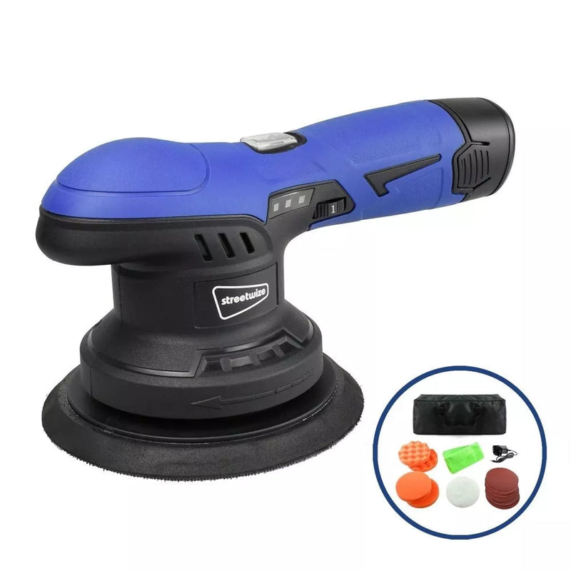 Portable Cordless Car Buffer Machine Polisher & Sander With Variable Speed SWCP3 +Caps