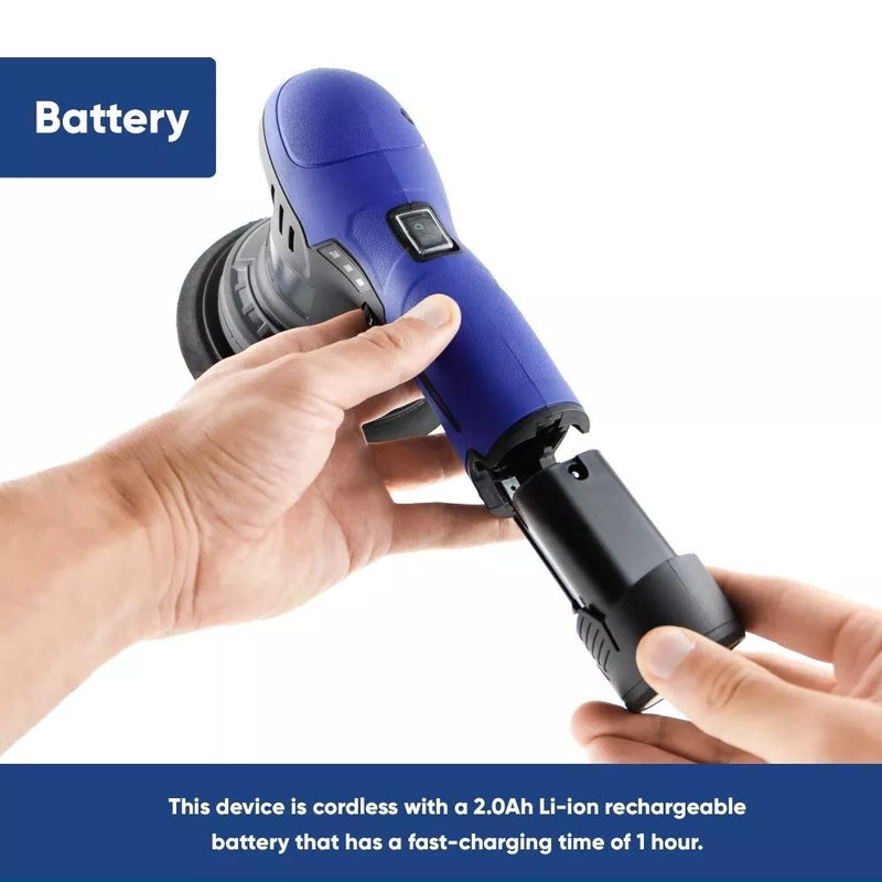 Portable Cordless Car Buffer Machine Polisher & Sander With Variable Speed SWCP3 +Caps