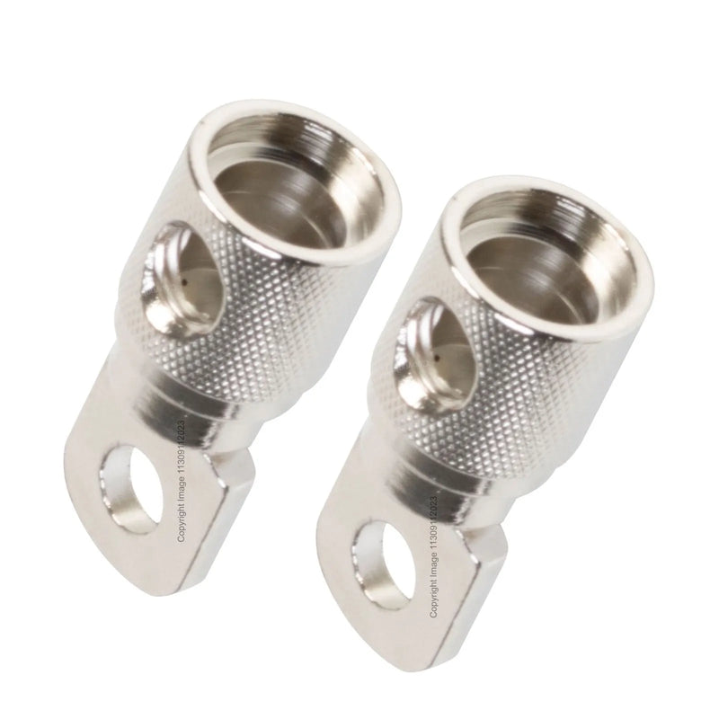 2x Vibe Audio 4 AWG Gauge Cable Compression Fit 12v Car Battery Ring Terminal CT4 +Caps