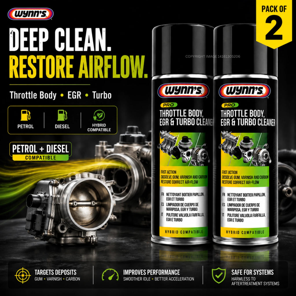 2 x Wynns Petrol & Diesel Car Throttle Body, EGR & Turbo Cleaner Spray