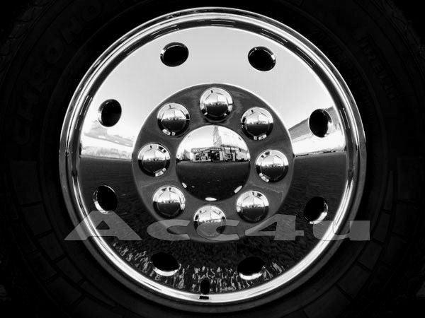 16" Van Taxi Chrome Deep Dish Raised Wheel Center Trims Hub Caps Covers Set+Caps+Ties