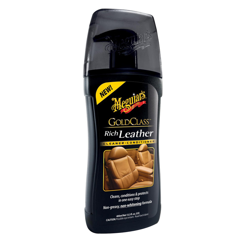 Meguiars Gold Class Car Rich Leather Cleaner & Conditioner+Cloth+Polish Pad