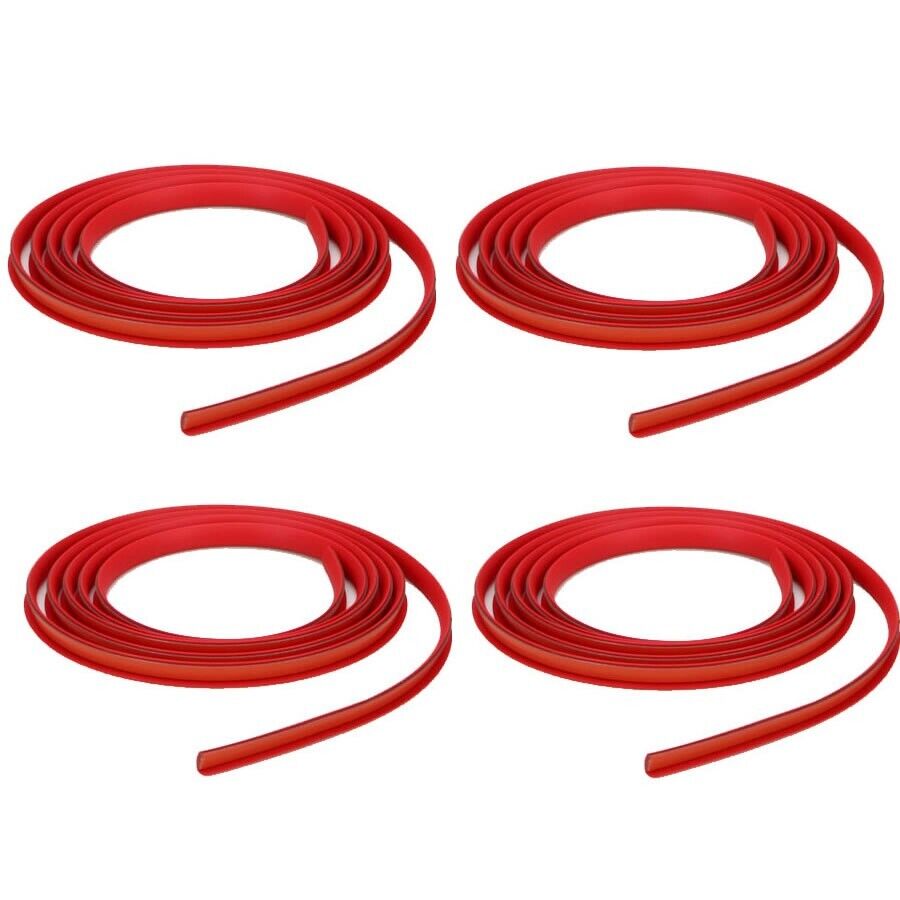 4TRESS ULTRA RED Car 4x4 Alloy Wheel Rim Edge Protectors Strips Kit